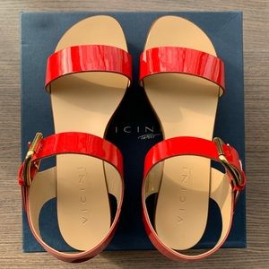Vicini Tapeet Red Platform Sandals